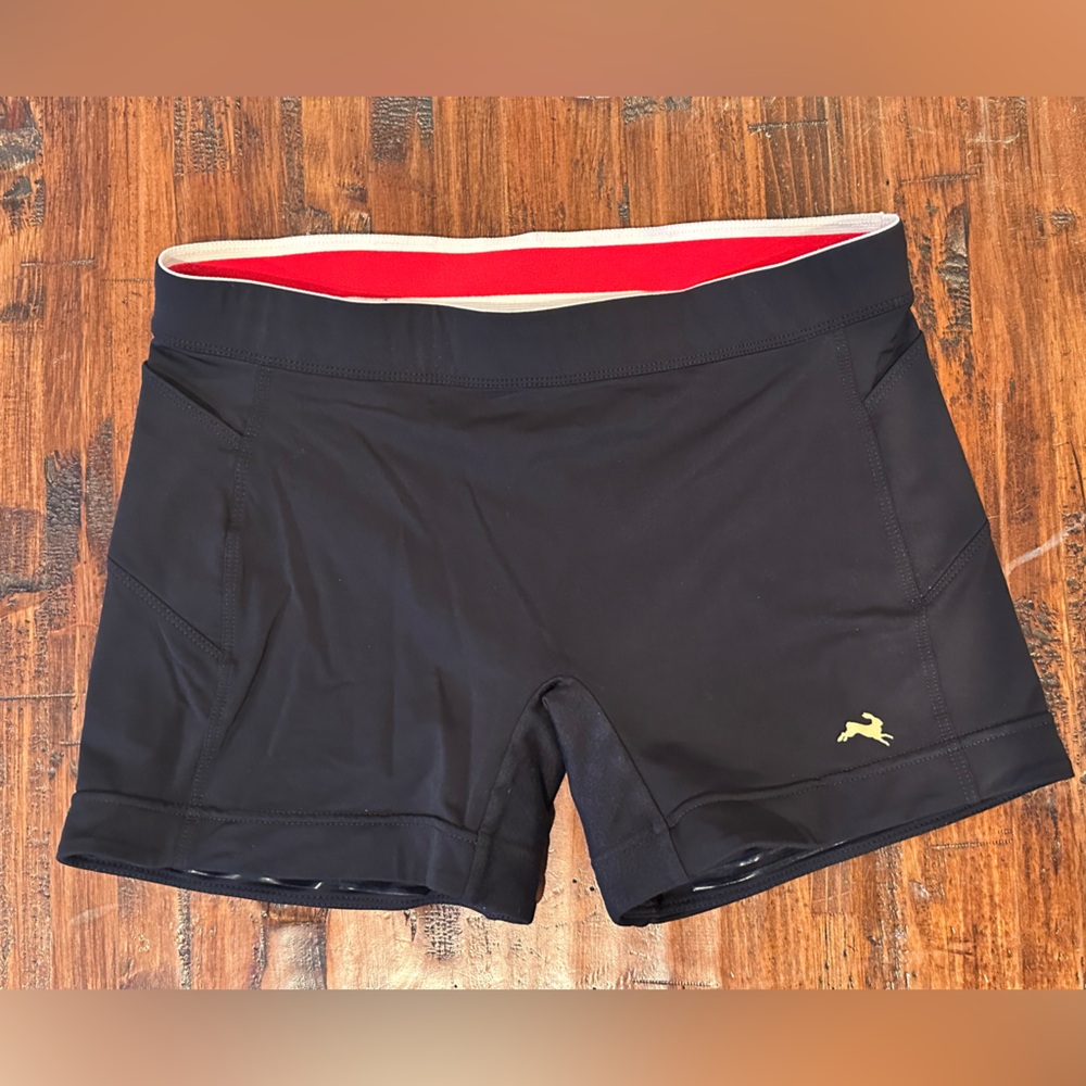 Tracksmith Black Athletic Shorts with Red Lining